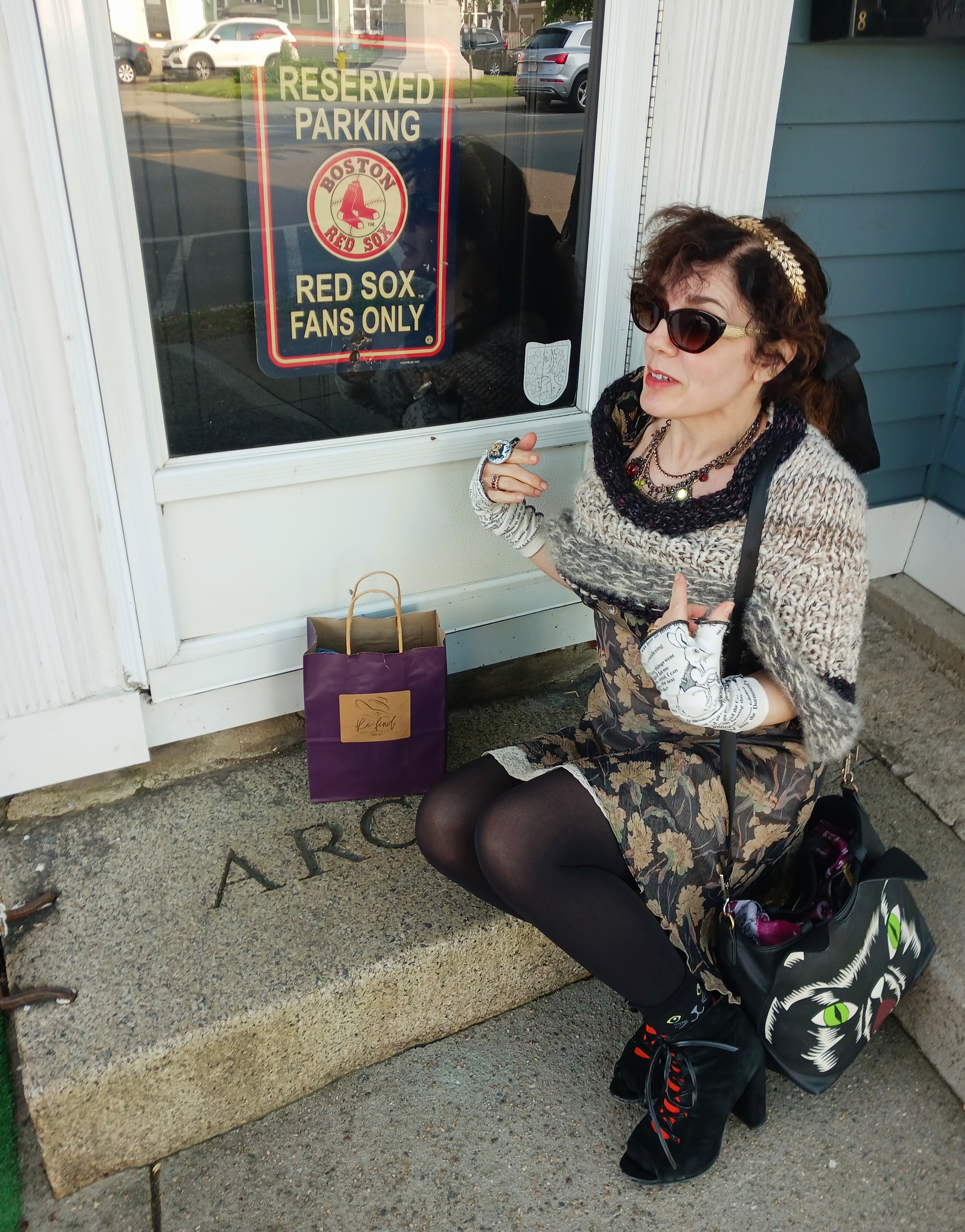 Park it, sister. Red Sox fans (and witch) parking only, Photo: JSDevore, Salem, Mass, May 2023.